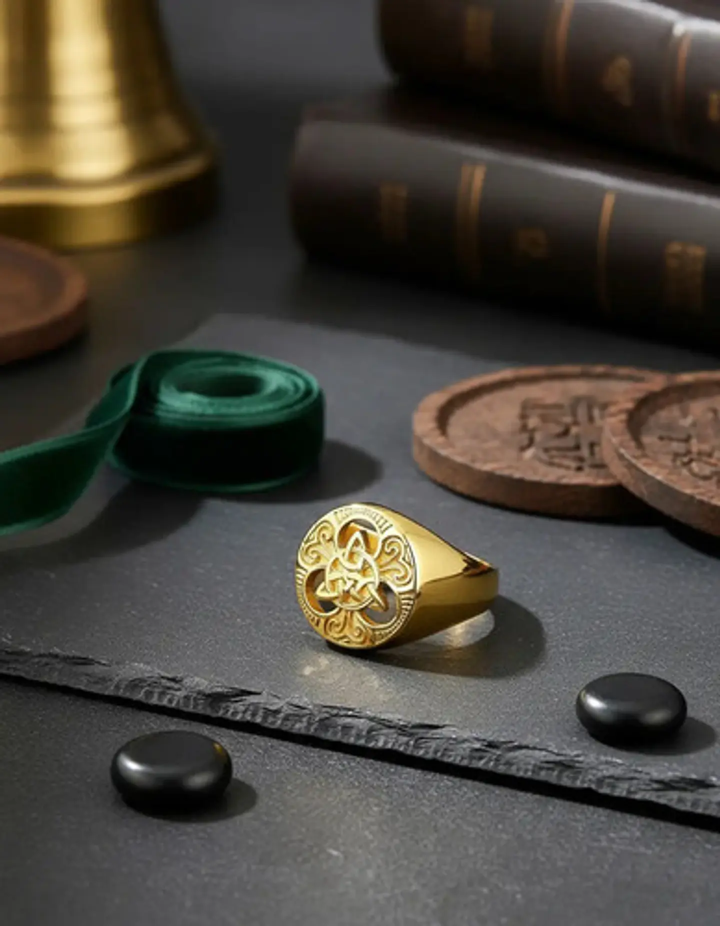 Anillo Nudo Celta Vikingo Color Oro Acero Inoxidable Hombre 3