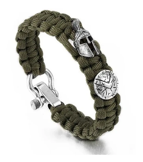 Pulsera Paracord Casco Guerrero Espartano Vikingo Hombre