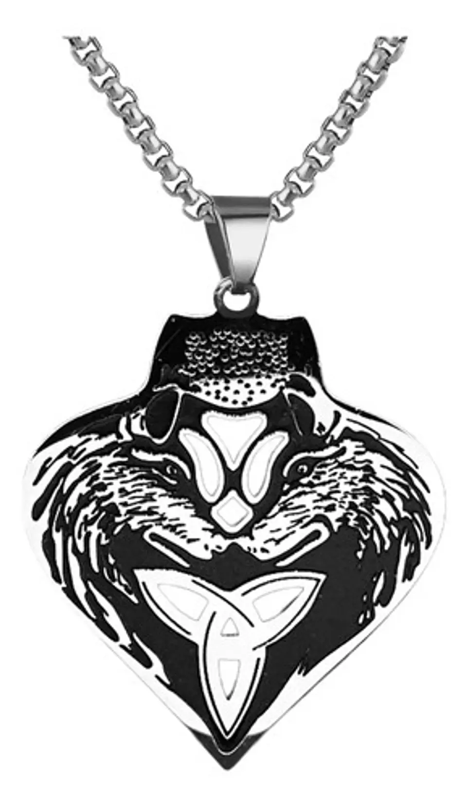 Collar Celta Lobo Color Plata Acero Inoxidable Hombre Mujer 1