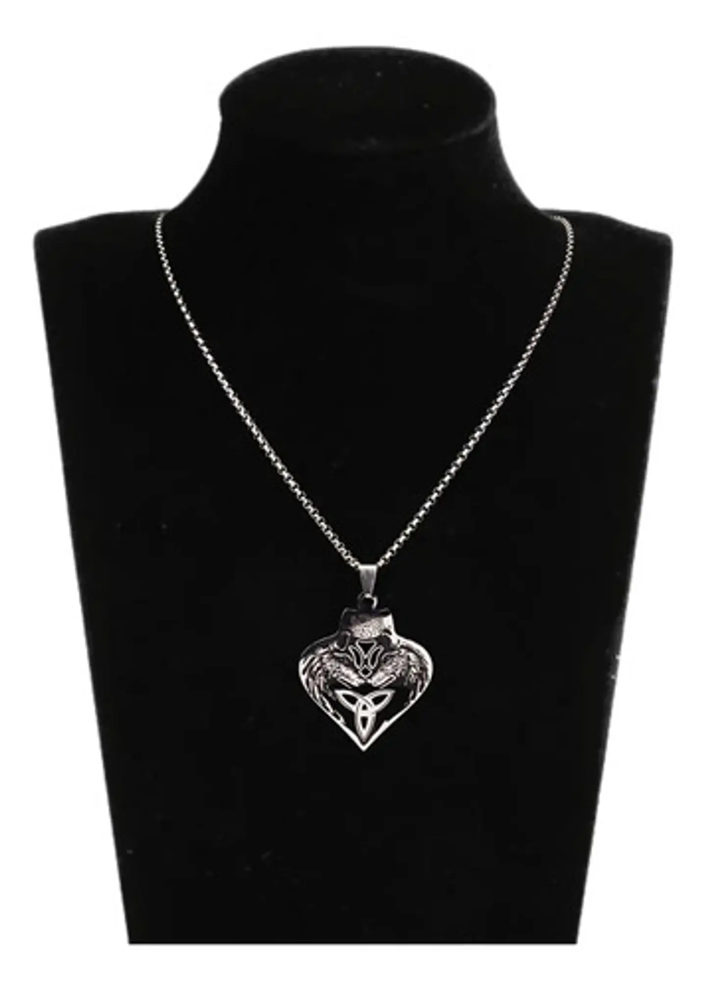 Collar Celta Lobo Color Plata Acero Inoxidable Hombre Mujer 2