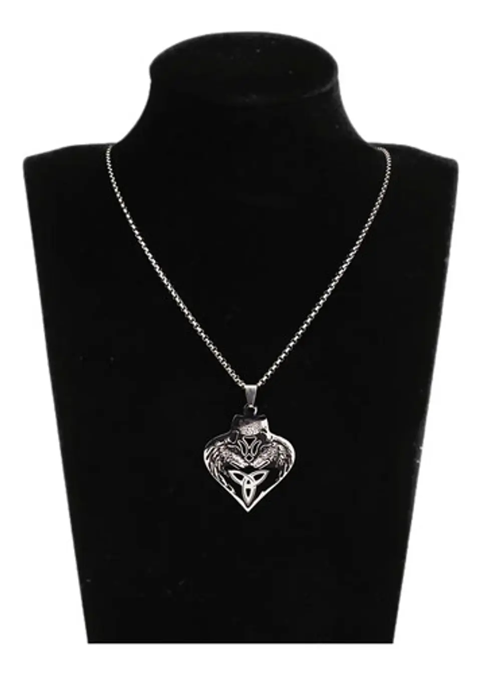 Collar Celta Lobo Color Plata Acero Inoxidable Hombre Mujer 2