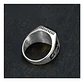 Anillo De Acero Para Hombre Masón Masonería Piedra Negra Cz - Miniatura 4