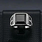 Anillo De Acero Para Hombre Masón Masonería Piedra Negra Cz - Miniatura 5