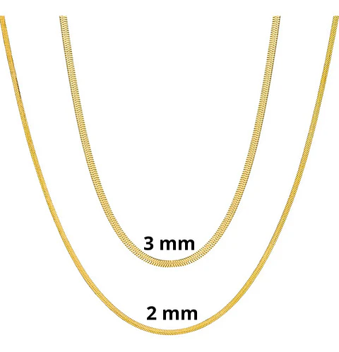 Cadena 50 Cm Serpiente 2mm Color Oro Acero Inoxidable Hombre
