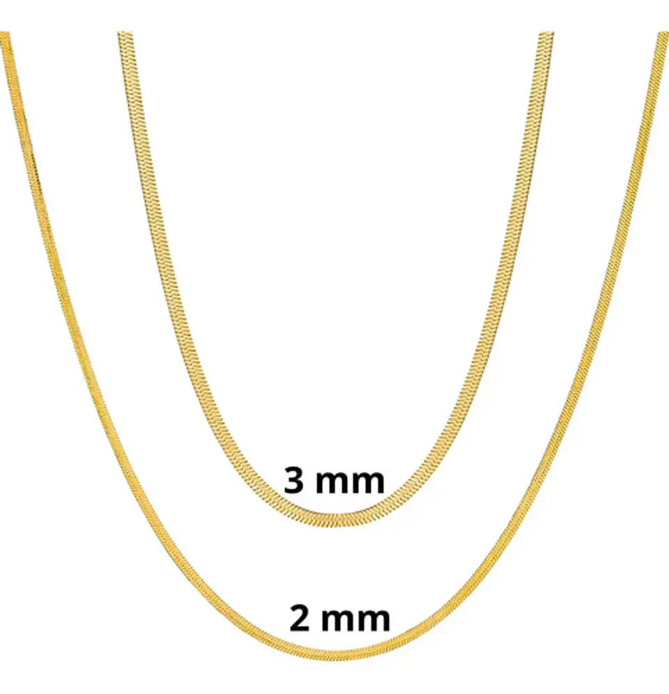 Cadena 50 Cm Serpiente 2mm Color Oro Acero Inoxidable Hombre 2