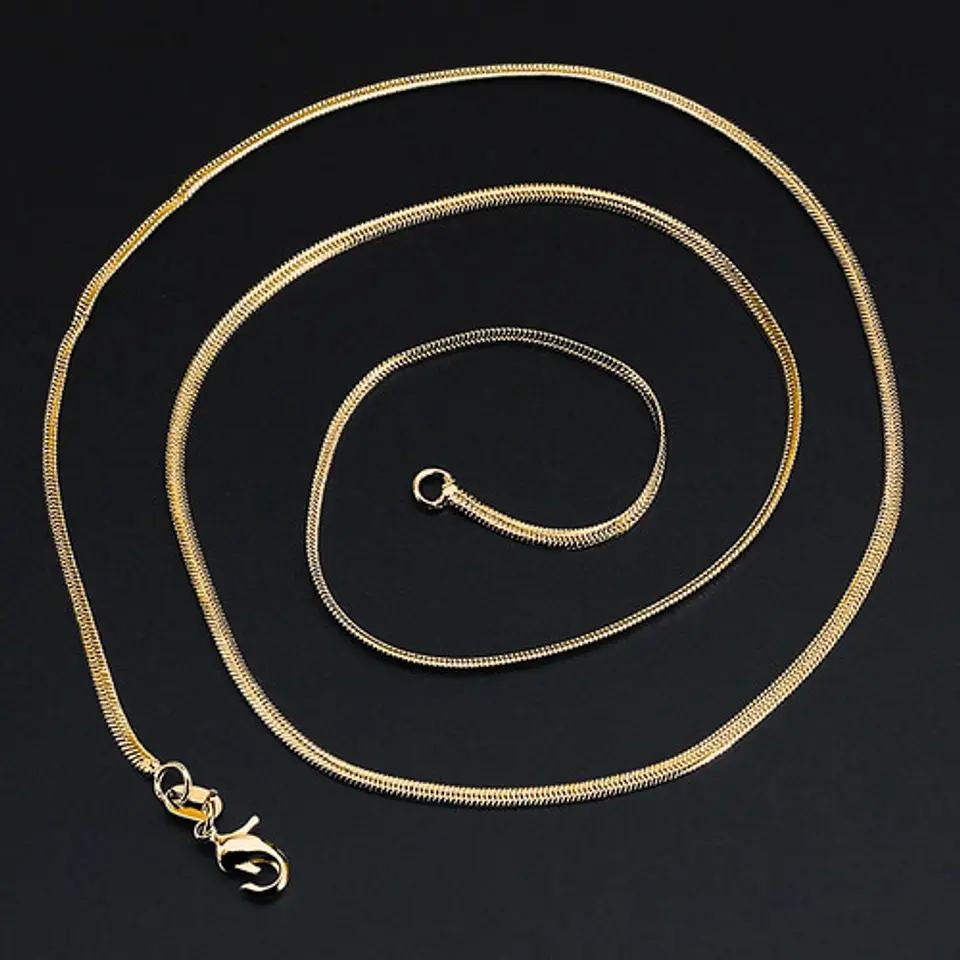 Cadena 50 Cm Serpiente 2mm Color Oro Acero Inoxidable Hombre 5