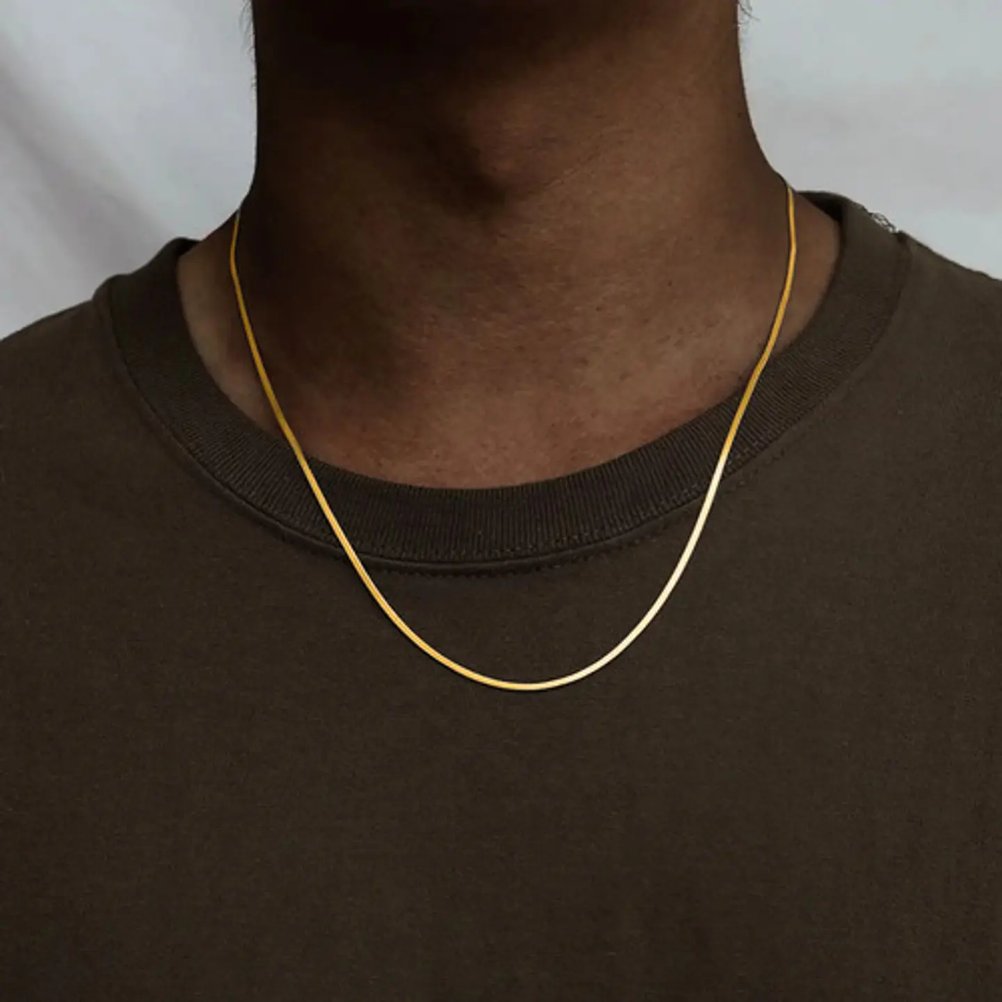 Cadena 50 Cm Serpiente 2mm Color Oro Acero Inoxidable Hombre 7