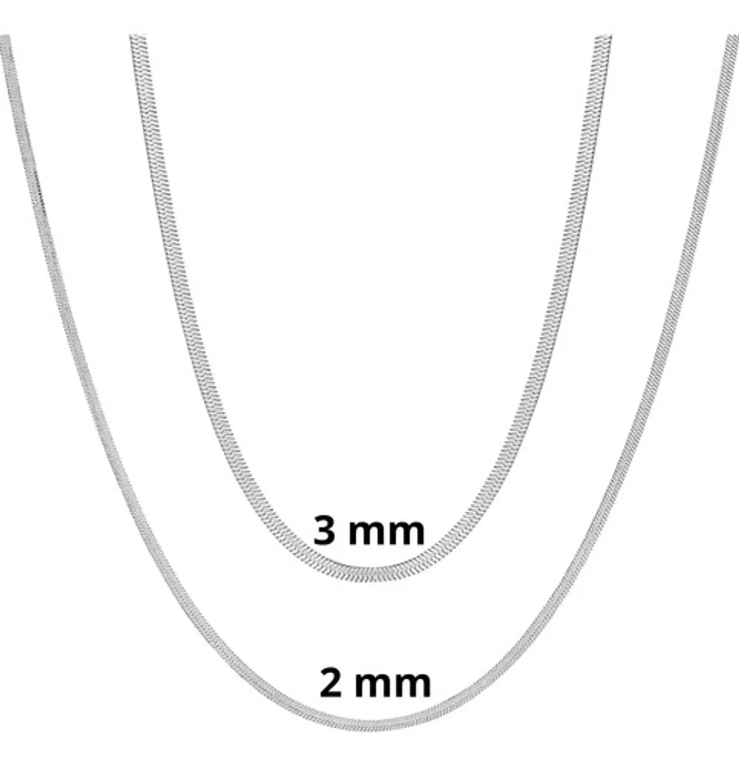 Cadena 50 Cm Serpiente 2mm Color Oro Acero Inoxidable Hombre 28