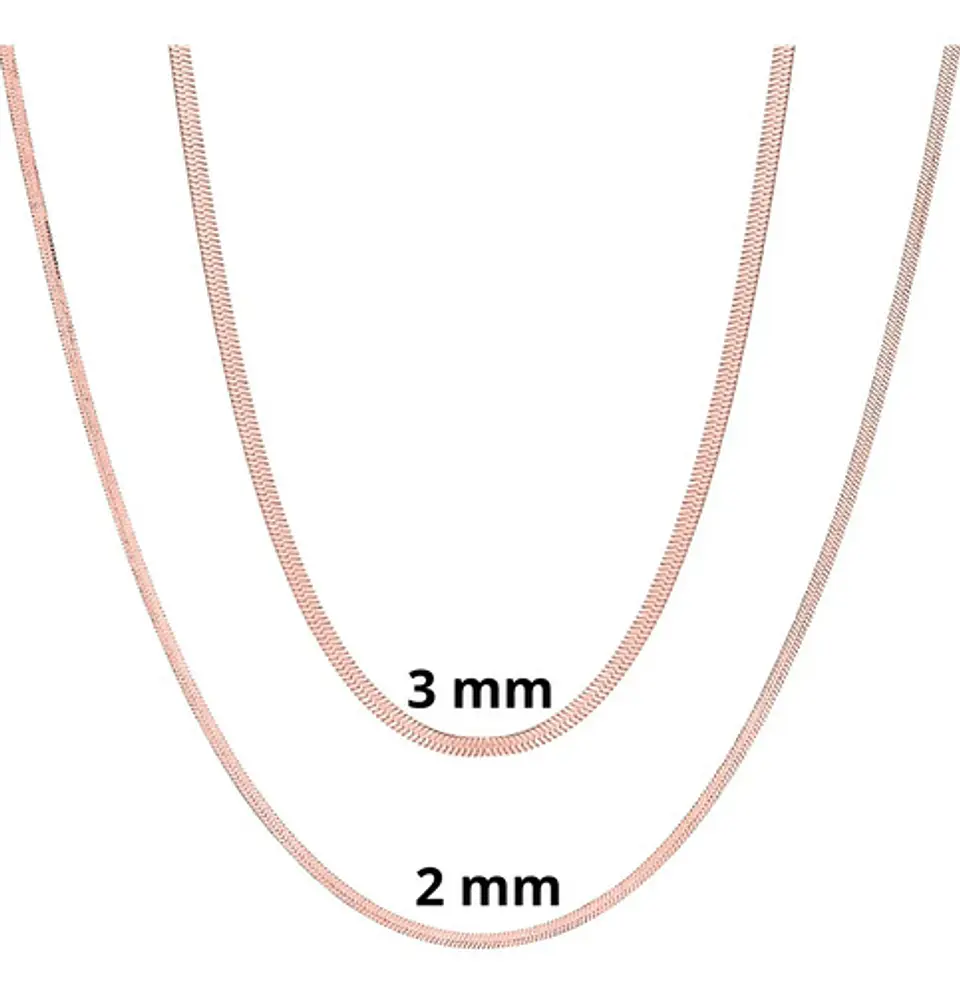 Cadena 50 Cm Serpiente 2mm Color Oro Acero Inoxidable Hombre 37