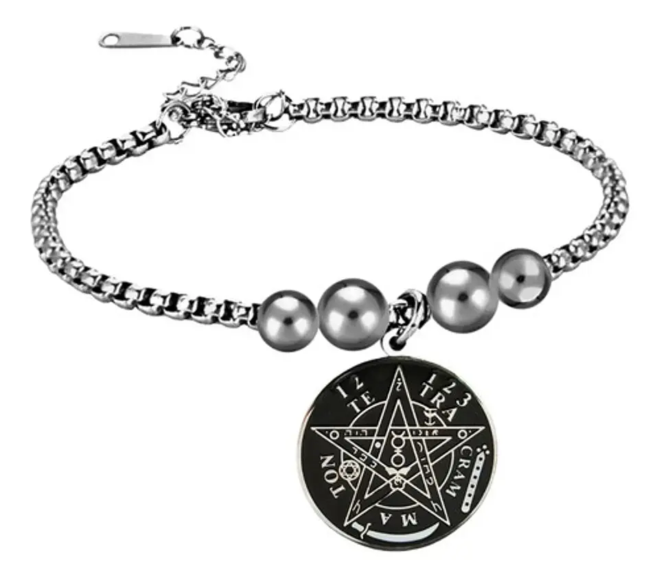 Pulsera Tetragramaton Color Plata Acero Inoxidable Mujer 1
