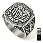 Anillo Garra Lobo Vikingo Plateado Acero Inoxidable Hombre - Miniatura 1