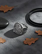 Anillo Garra Lobo Vikingo Plateado Acero Inoxidable Hombre - Miniatura 9