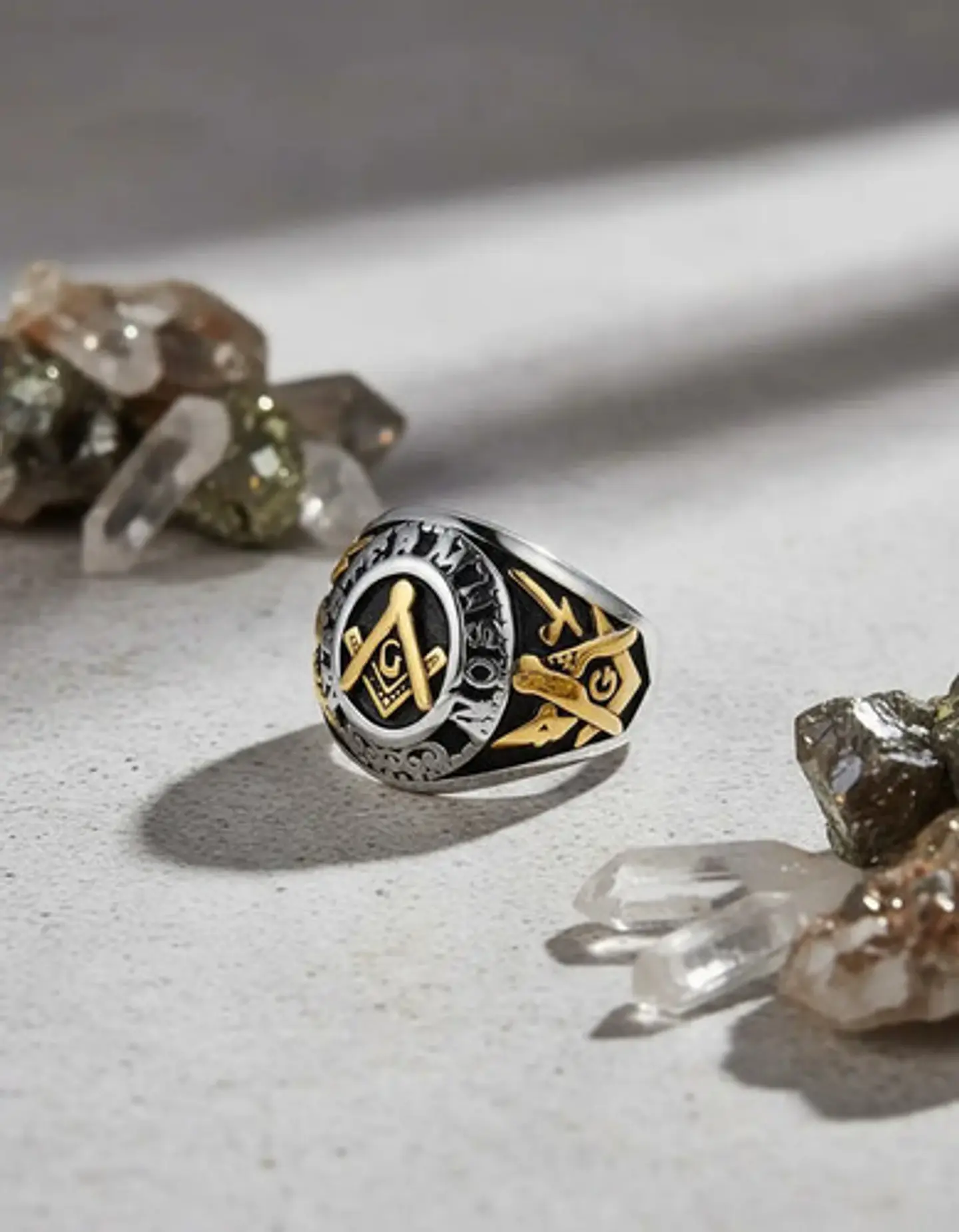 Anillo Mason Logia Color Plata Acero Inoxidable Para Hombre 7
