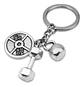 Llavero Hombre Y Mujer Fitness Gimnasio Mancuernas Plateado - Miniatura 2