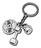 Llavero Hombre Y Mujer Fitness Gimnasio Mancuernas Plateado - Miniatura 7