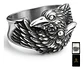 Anillo Hombre Cuervo Hugin Munin Vikingo Color Plata Acero - Miniatura 1