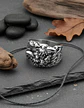 Anillo Hombre Cuervo Hugin Munin Vikingo Color Plata Acero - Miniatura 3