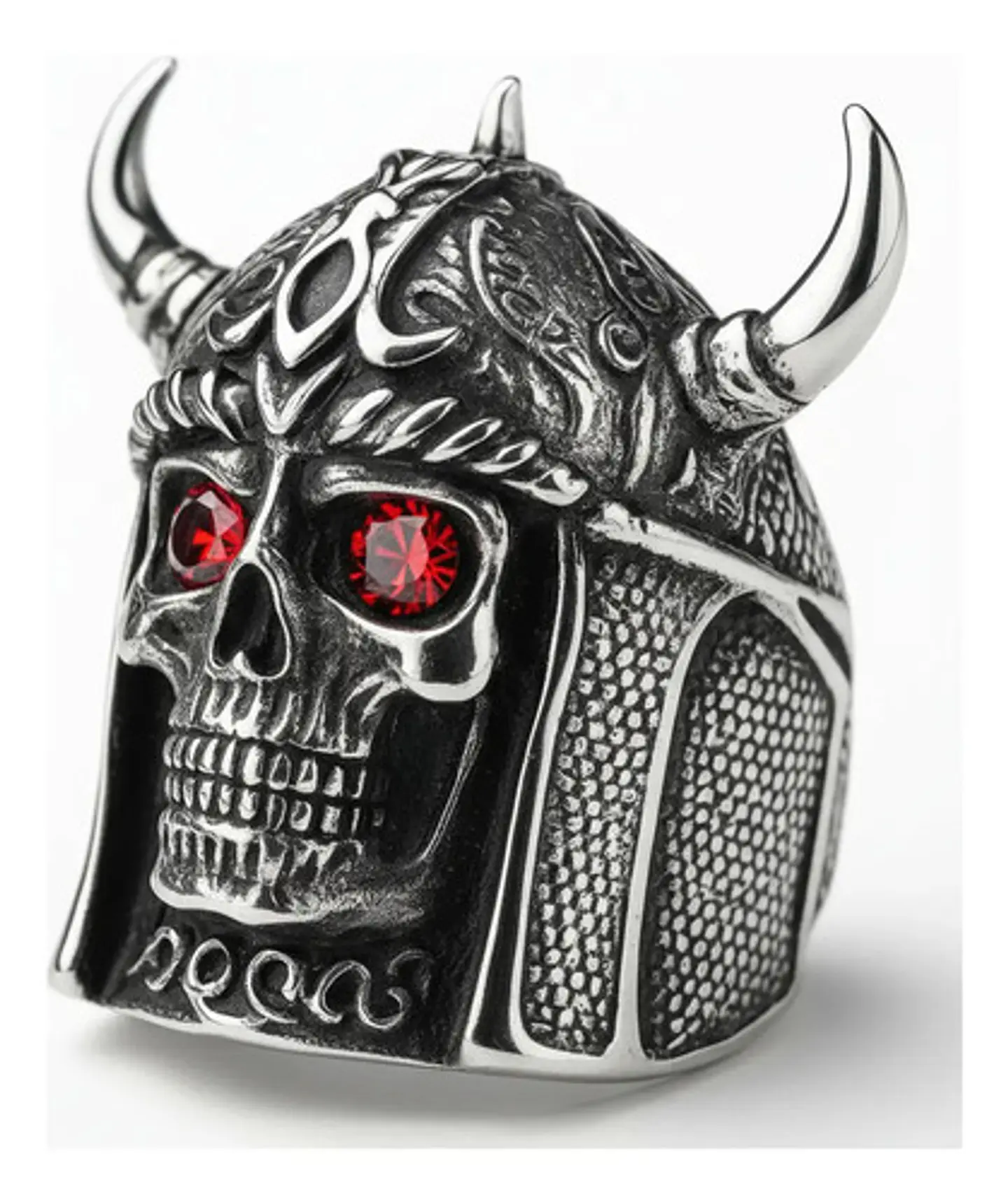 Anillo Vikingo Craneo Color Plata Acero Inoxidable Hombre 2