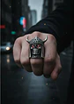 Anillo Vikingo Craneo Color Plata Acero Inoxidable Hombre - Miniatura 8