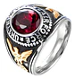 Anillo Fuerza Aérea Militar Piedra Acero Inoxidable Hombre - Miniatura 1