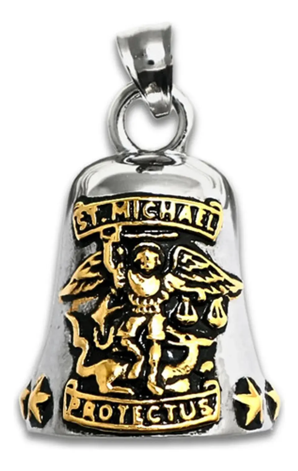 Dije Colgante Campana Acero Inoxidable Saint Michael Amuleto 1