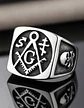 Anillo Mason Logia Color Plata Acero Inoxidable Para Hombre - Miniatura 4