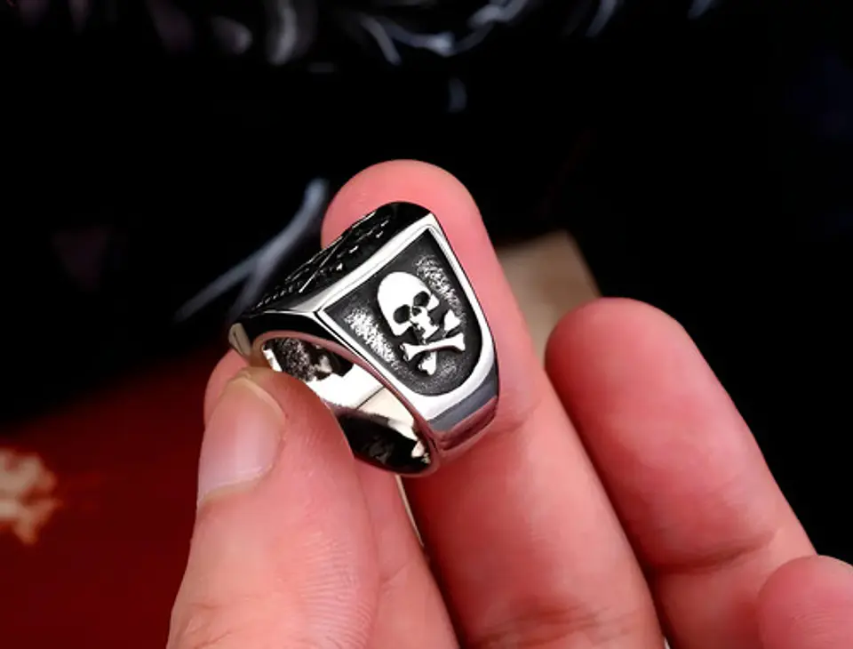 Anillo Mason Logia Color Plata Acero Inoxidable Para Hombre 7