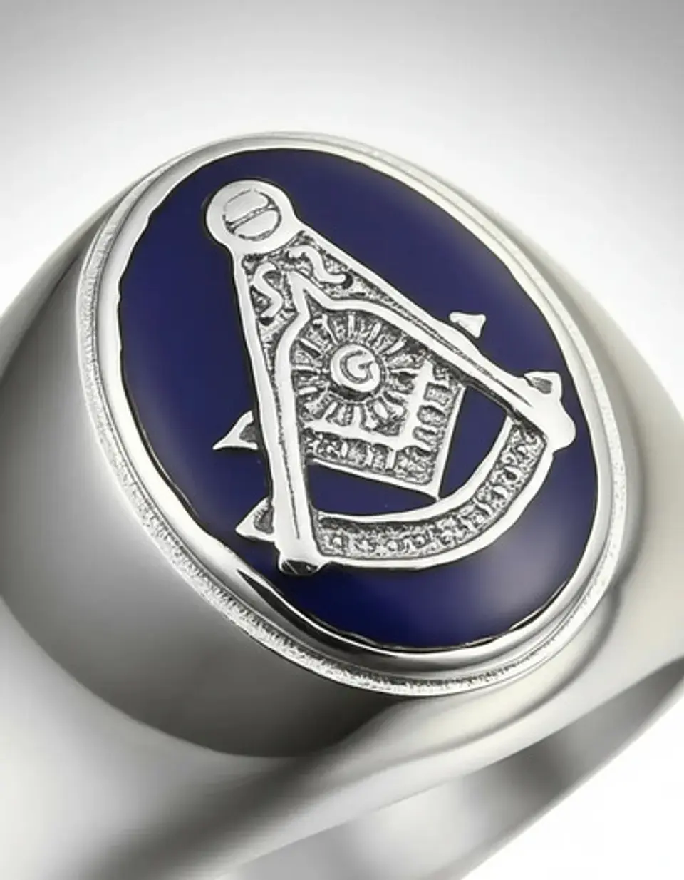 Anillo Mason Logia Color Plata Acero Inoxidable Para Hombre 10