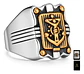 Anillo Para Hombre De Acero Marina Militar Jesús Ancla Usn - Miniatura 1