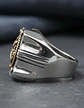 Anillo Para Hombre De Acero Marina Militar Jesús Ancla Usn - Miniatura 5