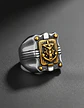 Anillo Para Hombre De Acero Marina Militar Jesús Ancla Usn - Miniatura 6