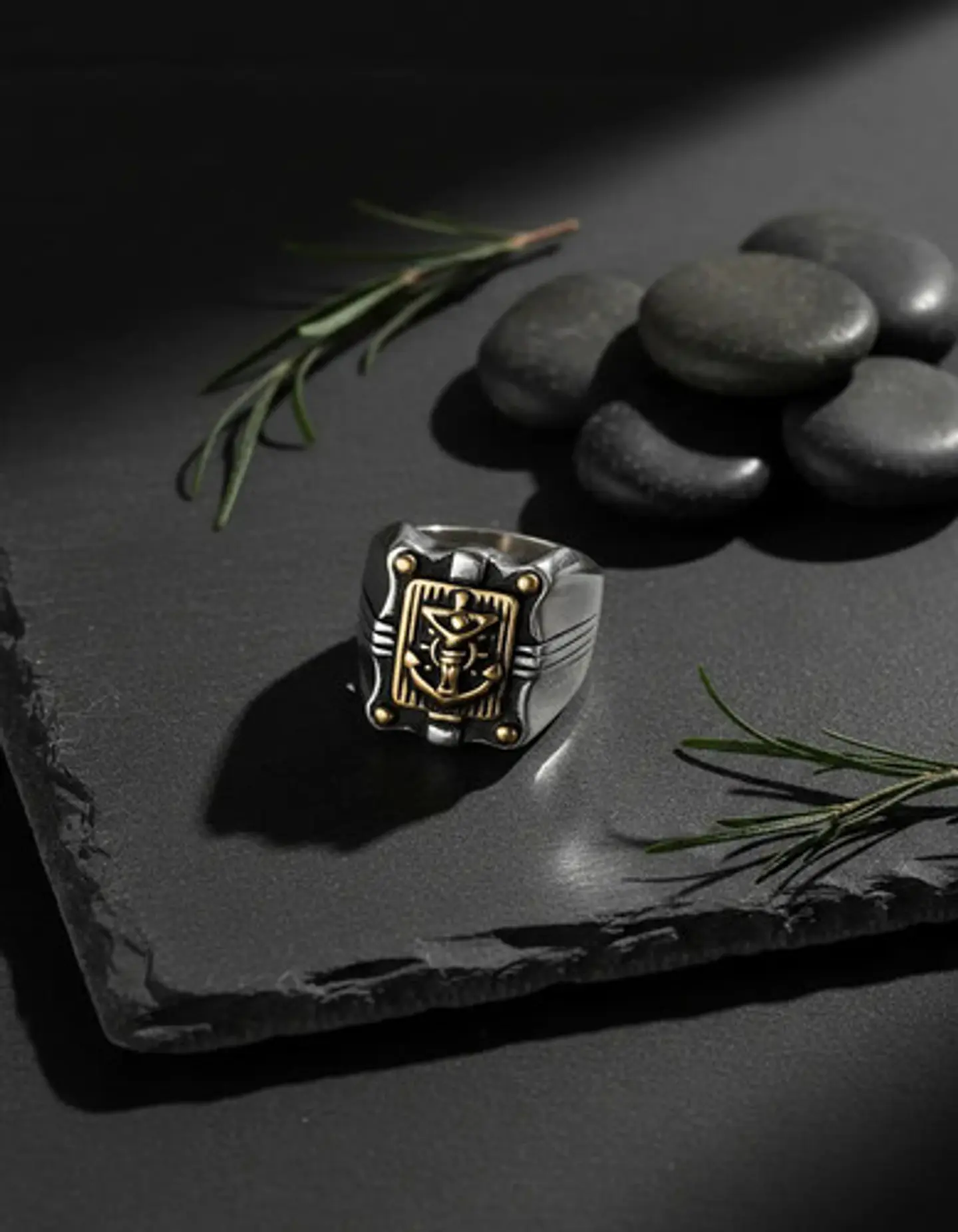 Anillo Para Hombre De Acero Marina Militar Jesús Ancla Usn 8
