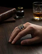 Anillo Para Hombre De Acero Marina Militar Jesús Ancla Usn - Miniatura 9