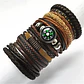 Set 10 Manillas Pulsera Brazalete Cuero Brújula Cuero Hombre - Miniatura 2