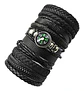 Set 10 Manillas Pulsera Brazalete Cuero Brújula Cuero Hombre - Miniatura 3