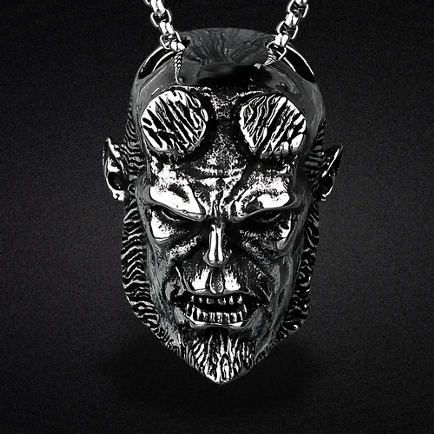 Collar Dije Hellboy Color Plata Acero Inoxidable Para Hombre Plateado 7