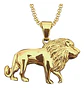 Collar León Hip Hop Color Oro Acero Inoxidable Para Hombre - Miniatura 1