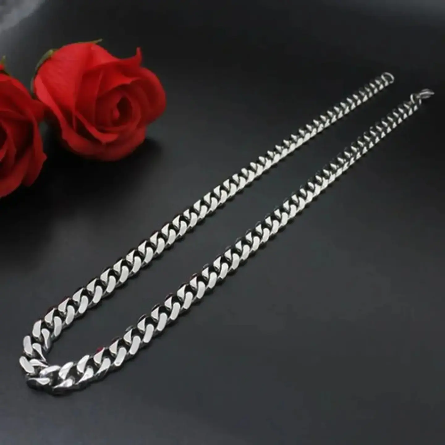Cadena Acero Inoxidable 80 Cm Cubana Color Plata 90mm Hombre 4