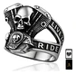 Anillo Motorista Cráneo Color Plata Acero Inoxidable Hombre - Miniatura 1