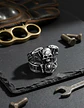Anillo Motorista Cráneo Color Plata Acero Inoxidable Hombre - Miniatura 5
