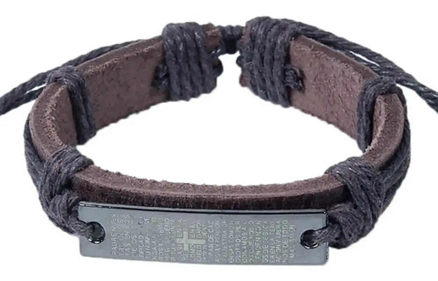 Pulsera Manilla Brazalete Cuero Placa Oración Hombre Y Mujer 8