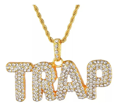 Collar Dije Trap Hip Hop Color Oro Acero Inoxidable Hombre