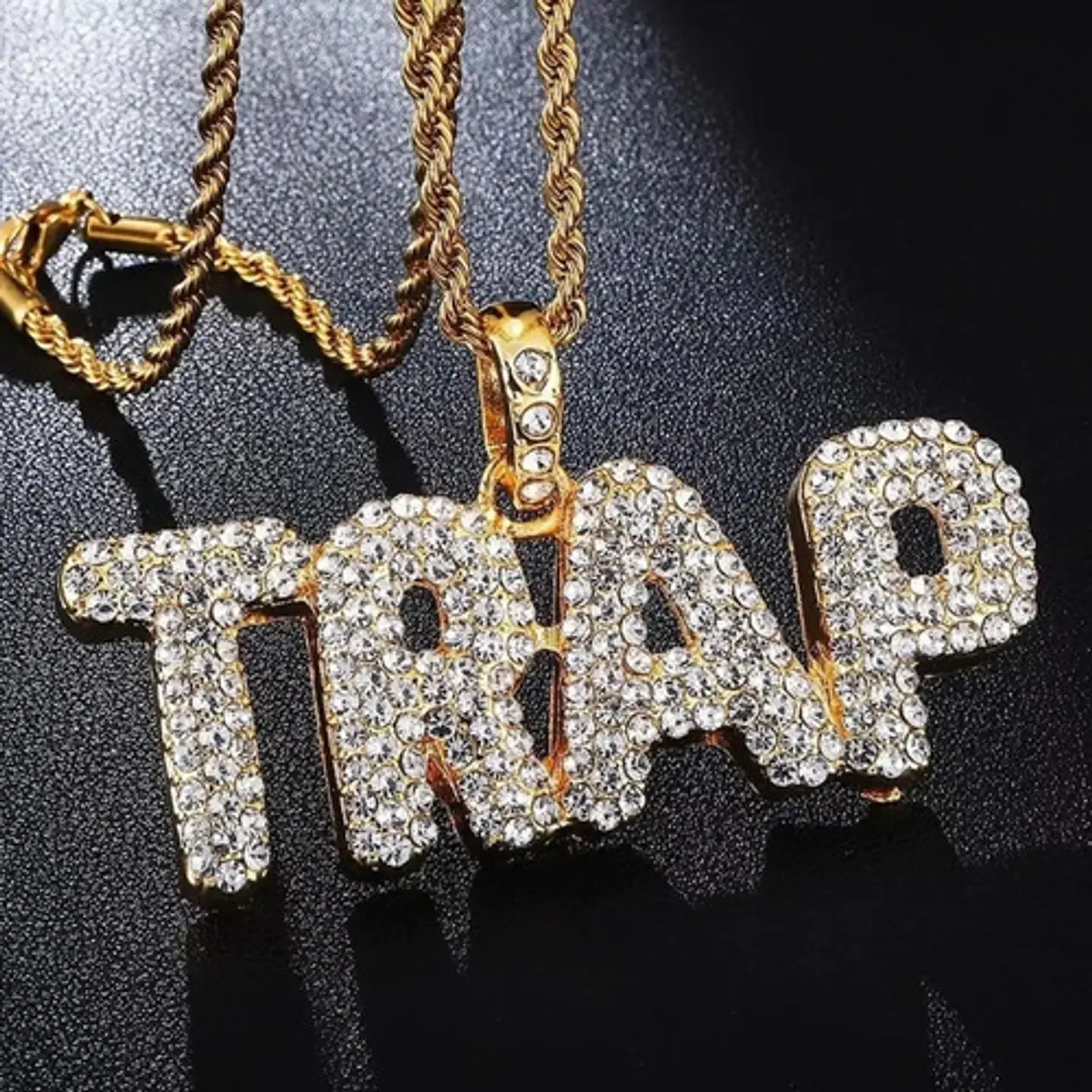 Collar Dije Trap Hip Hop Color Oro Acero Inoxidable Hombre 7