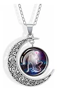 Collar Zodiacal Para Hombre Y Mujer Dije Luna Signos Zodiaco - Miniatura 1