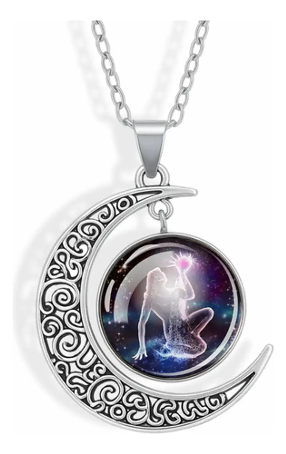 Collar Zodiacal Para Hombre Y Mujer Dije Luna Signos Zodiaco 1
