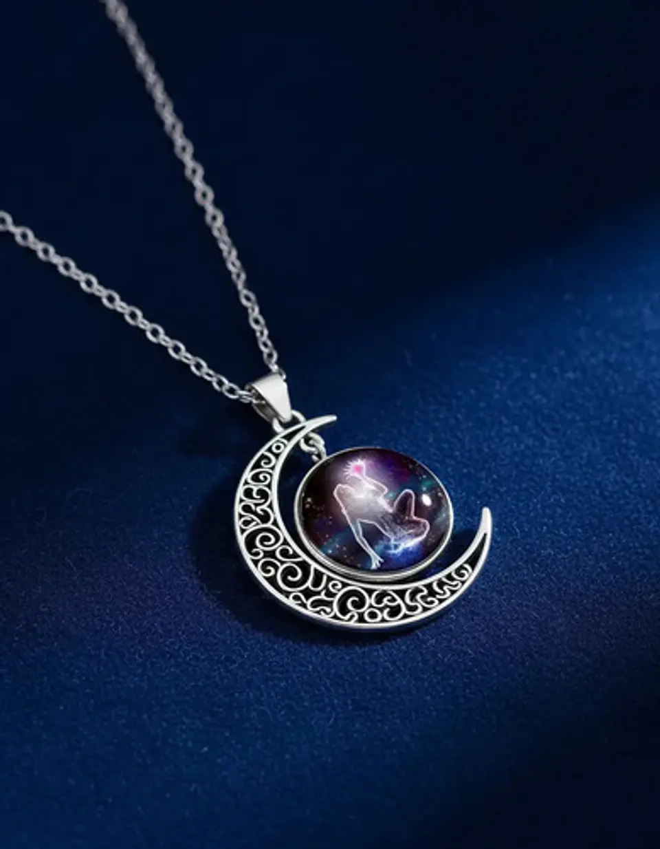 Collar Zodiacal Para Hombre Y Mujer Dije Luna Signos Zodiaco 5
