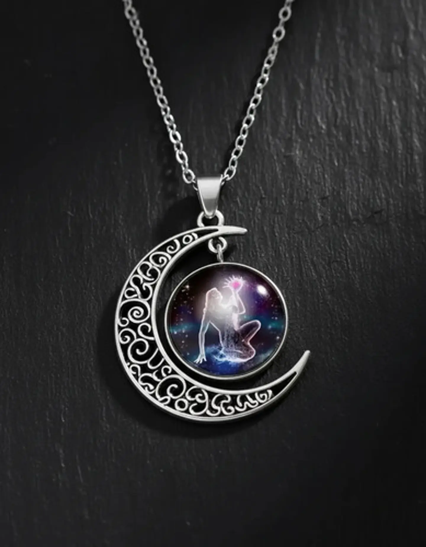 Collar Zodiacal Para Hombre Y Mujer Dije Luna Signos Zodiaco 8