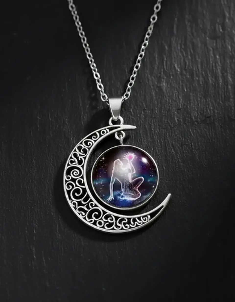 Collar Zodiacal Para Hombre Y Mujer Dije Luna Signos Zodiaco 8