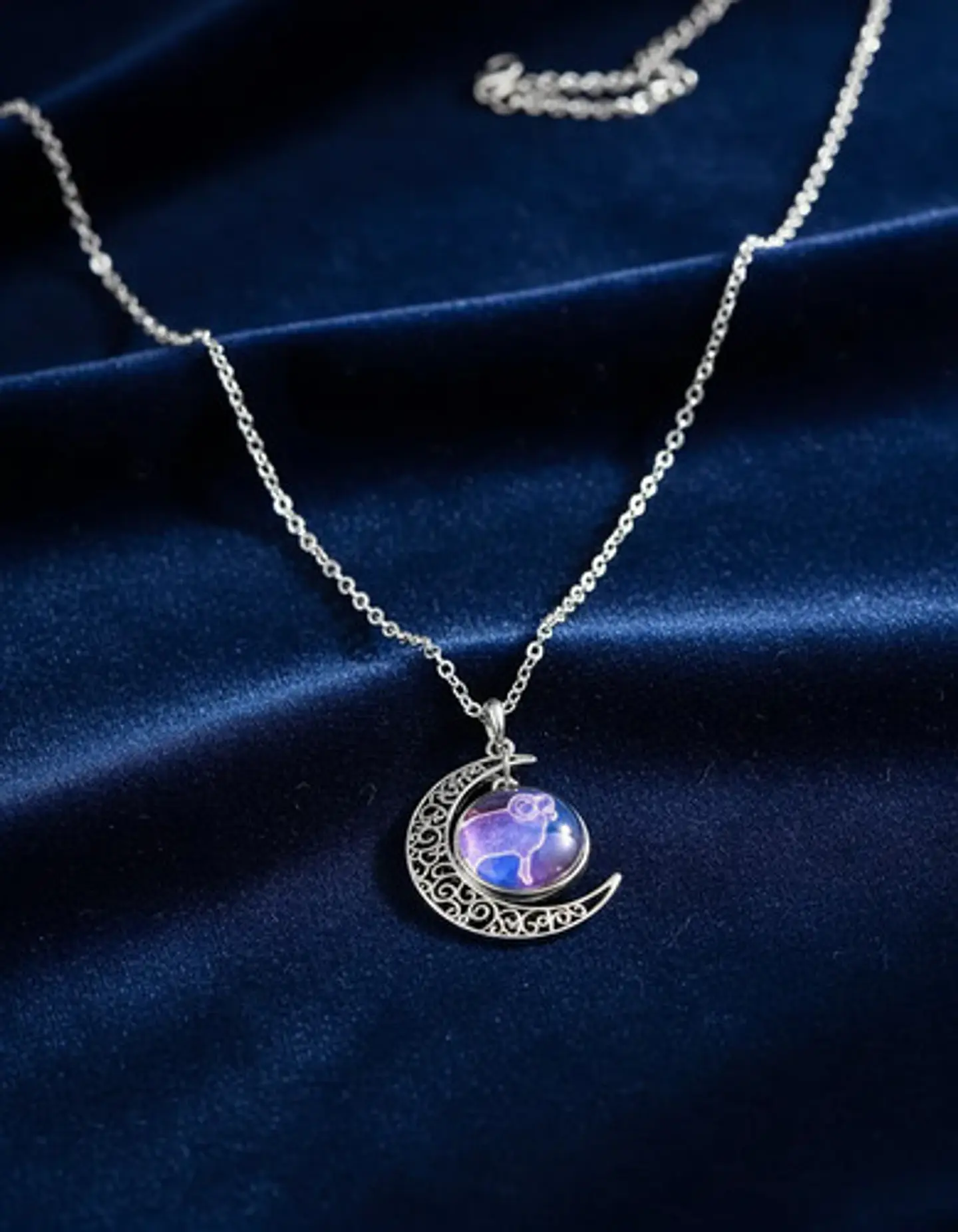 Collar Zodiacal Para Hombre Y Mujer Dije Luna Signos Zodiaco 22