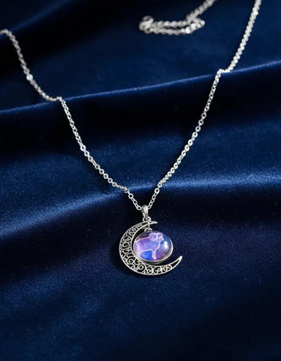 Collar Zodiacal Para Hombre Y Mujer Dije Luna Signos Zodiaco 22